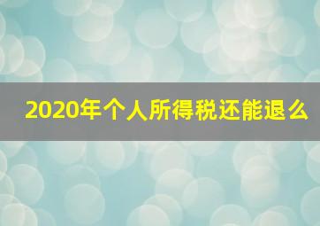 2020年个人所得税还能退么