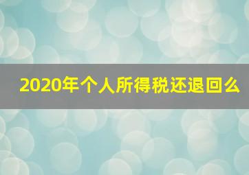 2020年个人所得税还退回么