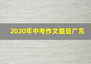 2020年中考作文题目广东