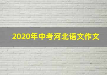 2020年中考河北语文作文