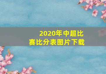 2020年中超比赛比分表图片下载