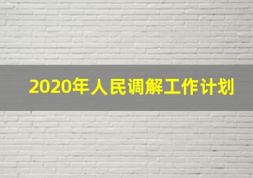 2020年人民调解工作计划