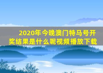 2020年今晚澳门特马号开奖结果是什么呢视频播放下载