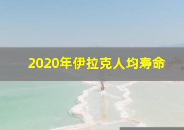 2020年伊拉克人均寿命