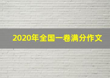 2020年全国一卷满分作文