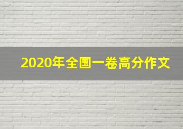 2020年全国一卷高分作文