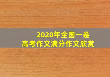 2020年全国一卷高考作文满分作文欣赏