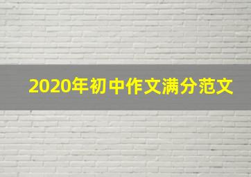 2020年初中作文满分范文