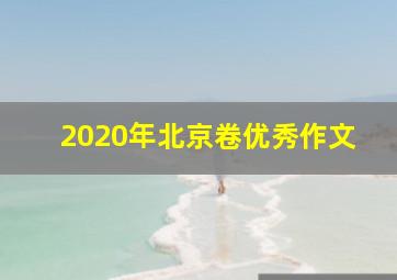 2020年北京卷优秀作文