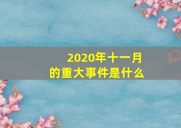 2020年十一月的重大事件是什么