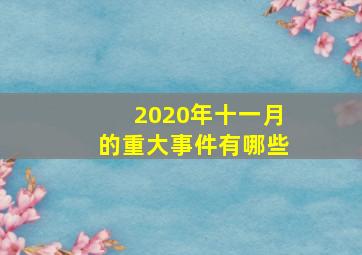 2020年十一月的重大事件有哪些