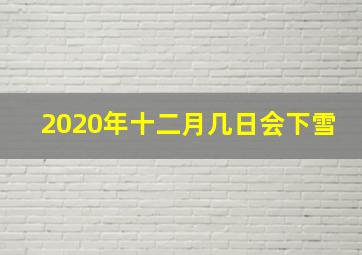 2020年十二月几日会下雪