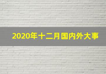 2020年十二月国内外大事