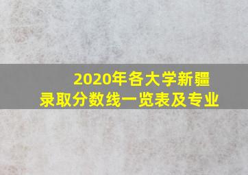 2020年各大学新疆录取分数线一览表及专业