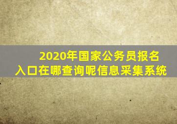 2020年国家公务员报名入口在哪查询呢信息采集系统