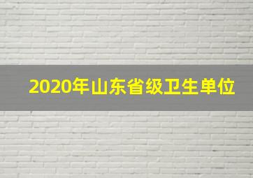 2020年山东省级卫生单位