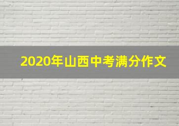 2020年山西中考满分作文