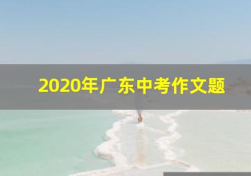 2020年广东中考作文题