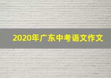 2020年广东中考语文作文