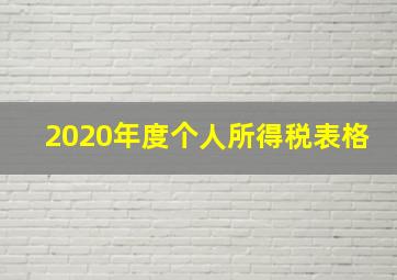 2020年度个人所得税表格