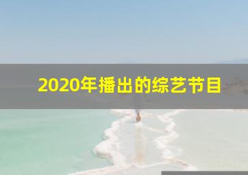 2020年播出的综艺节目