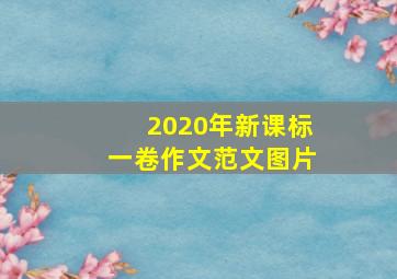 2020年新课标一卷作文范文图片