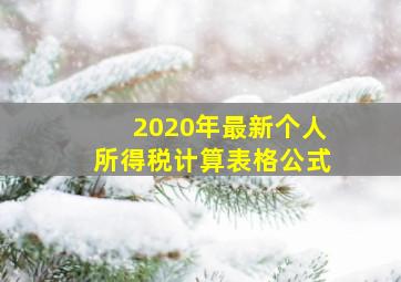 2020年最新个人所得税计算表格公式