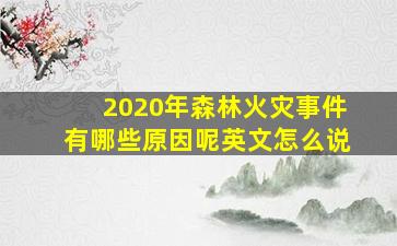 2020年森林火灾事件有哪些原因呢英文怎么说