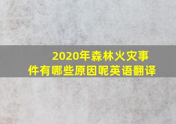 2020年森林火灾事件有哪些原因呢英语翻译