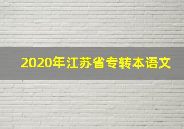 2020年江苏省专转本语文