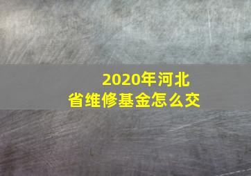 2020年河北省维修基金怎么交