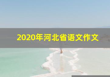 2020年河北省语文作文