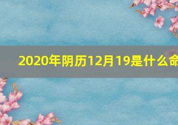 2020年阴历12月19是什么命