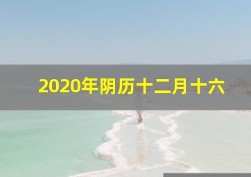 2020年阴历十二月十六