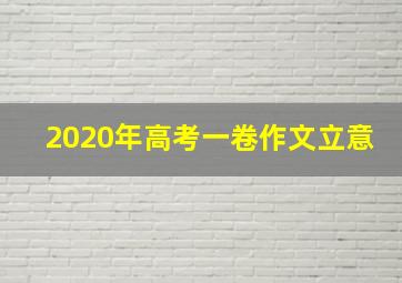 2020年高考一卷作文立意