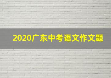 2020广东中考语文作文题