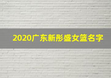 2020广东新彤盛女篮名字