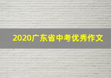 2020广东省中考优秀作文