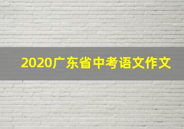 2020广东省中考语文作文