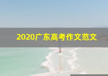 2020广东高考作文范文