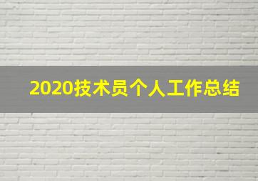 2020技术员个人工作总结