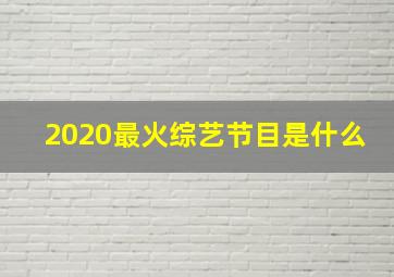 2020最火综艺节目是什么