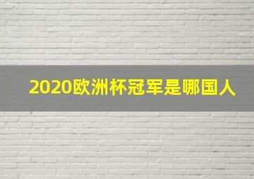 2020欧洲杯冠军是哪国人