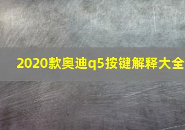 2020款奥迪q5按键解释大全