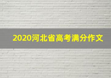 2020河北省高考满分作文