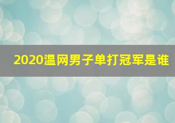 2020温网男子单打冠军是谁