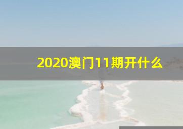 2020澳门11期开什么