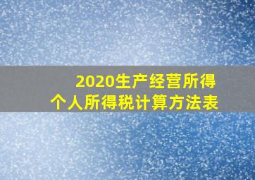 2020生产经营所得个人所得税计算方法表