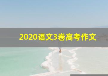 2020语文3卷高考作文