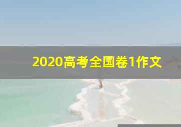 2020高考全国卷1作文